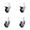 Service Caster 3 Inch Black Poly Swivel 3/4 Inch Square Stem Caster Total Lock Brakes SCC, 2PK SCC-SQTTL20S314-PPUB-BLK-34-2-S-2 - alternate 1